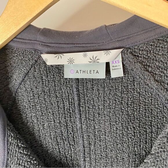 Athleta Full Asymmetrical Zip Hoodie Jacket Charcoal Gray Thumbholes - Picture 4 of 14